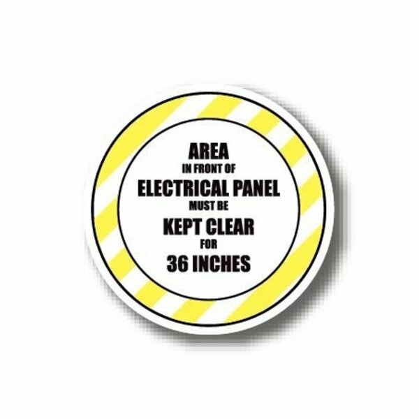 Ergomat 32in CIRCLE SIGNS - Area In Front Of Electrical Panel Must Be Kept Clear For 36 Inches DSV-SIGN 1024 #1917 -UEN